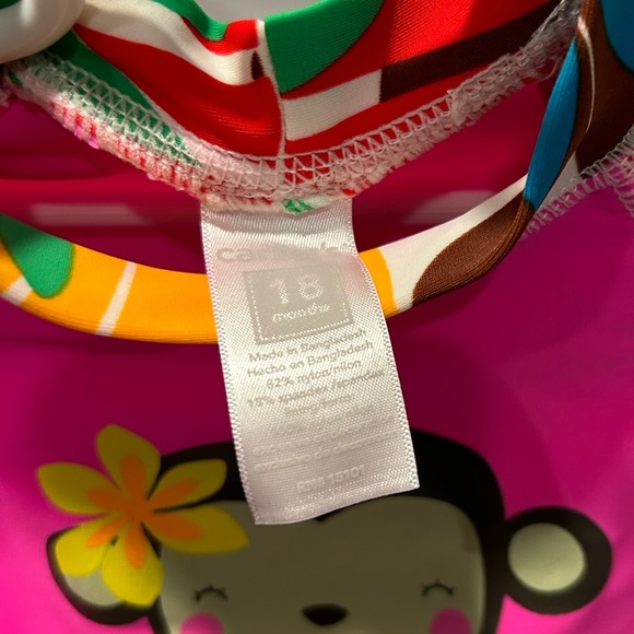 Carter’s Pink Hawaiian Monkey Rash Guard - Picture 7 of 7